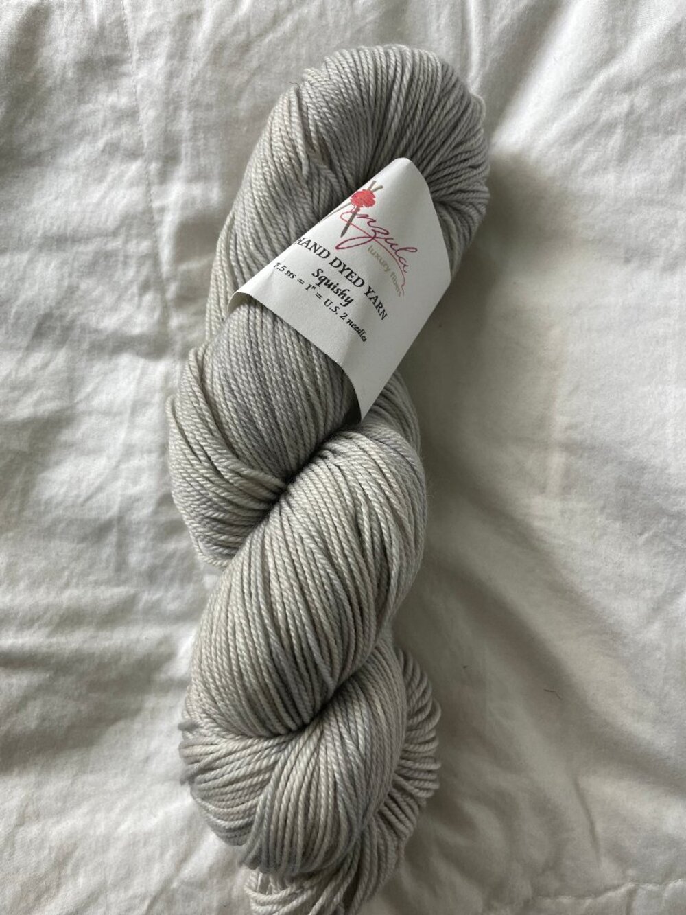 Anzula Yarn Squishy Merino Wool Cashmere Fingering Weight Yarn Gray
